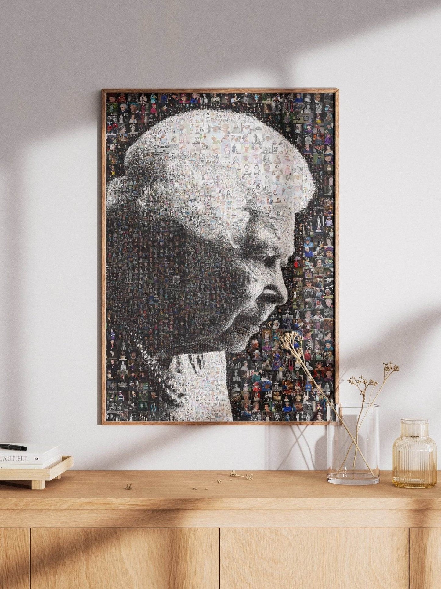 Elegant Elizabeth II Mosaic Artwork - Tribute to the Queen of the UK | Royal Wall Art - AtelierMosaics