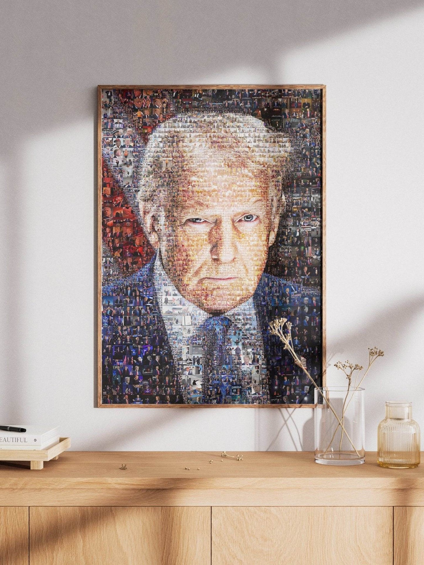 Stunning Mosaic Portrait of Donald Trump - Unique Art Piece Capturing Iconic Moments - AtelierMosaics