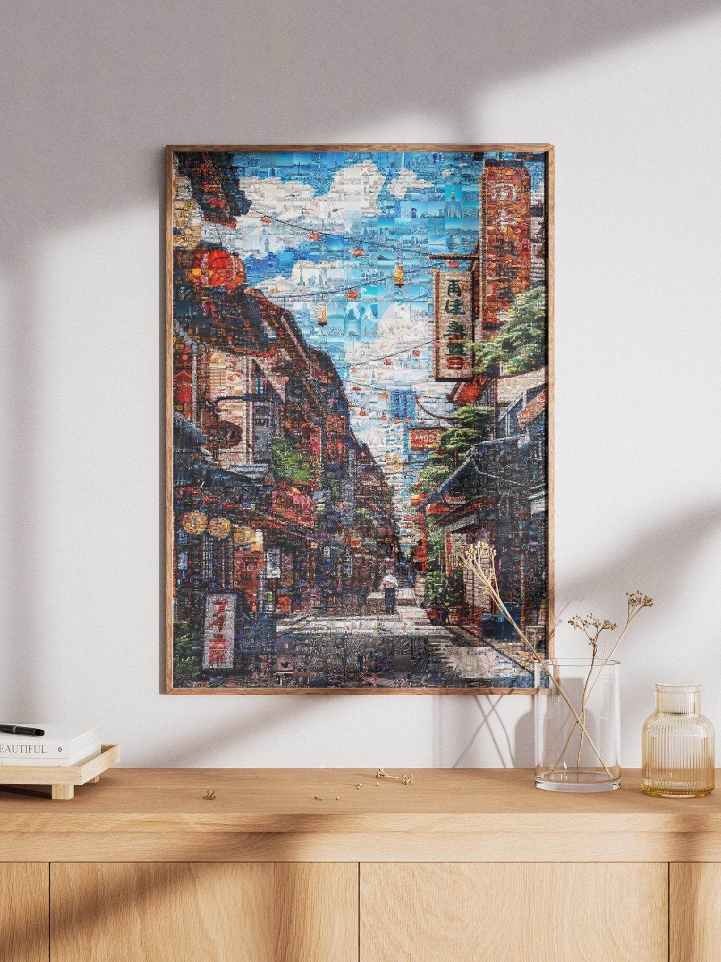 Tokyo Morning Street – Japanese Mosaic Wall Art - AtelierMosaics