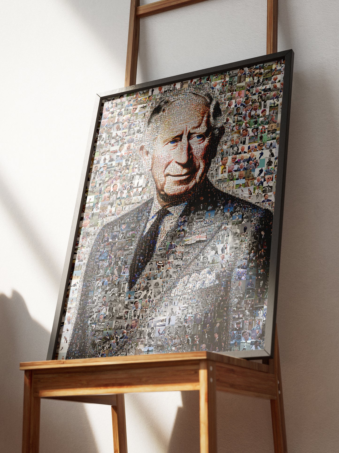 Stunning Mosaic Artwork of King Charles III - Perfect Royal Portrait for Home Decor