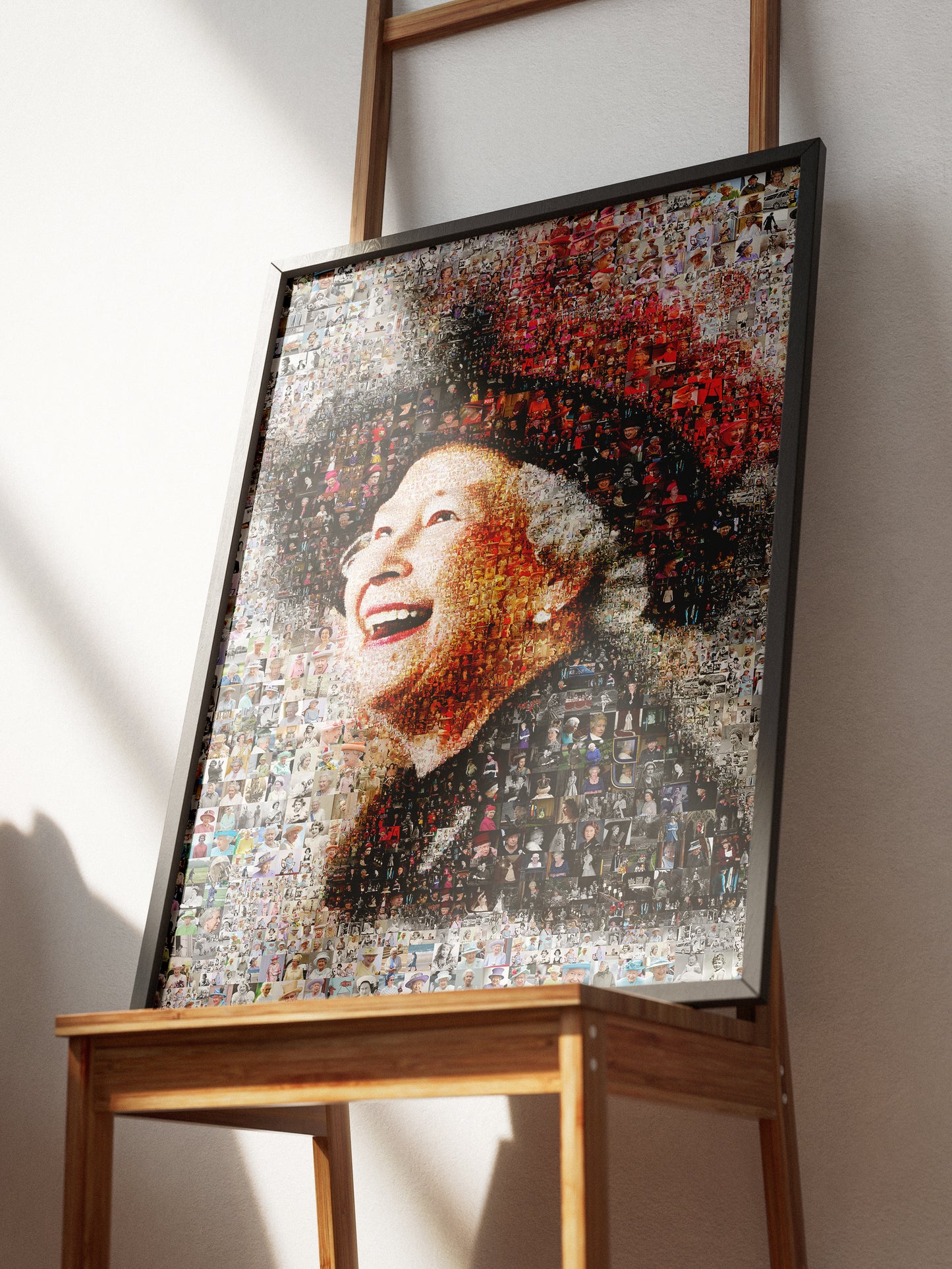 Queen Elizabeth II Mosaic Artwork | Iconic British Portrait | Unique Home Decor