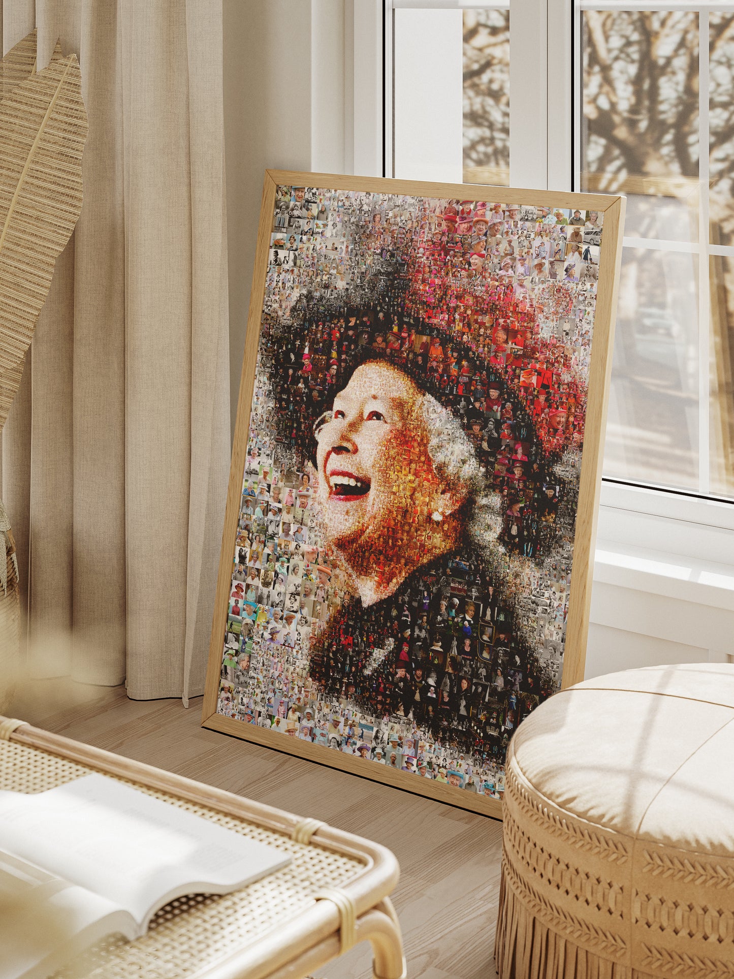 Queen Elizabeth II Mosaic Artwork | Iconic British Portrait | Unique Home Decor