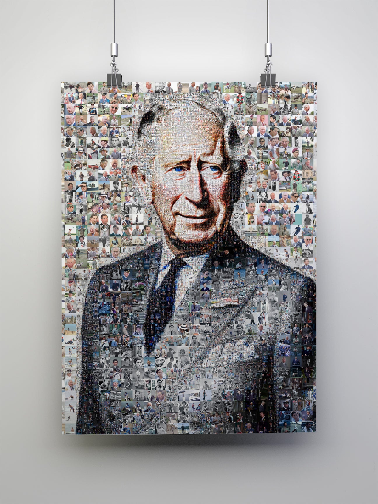 Stunning Mosaic Artwork of King Charles III - Perfect Royal Portrait for Home Decor