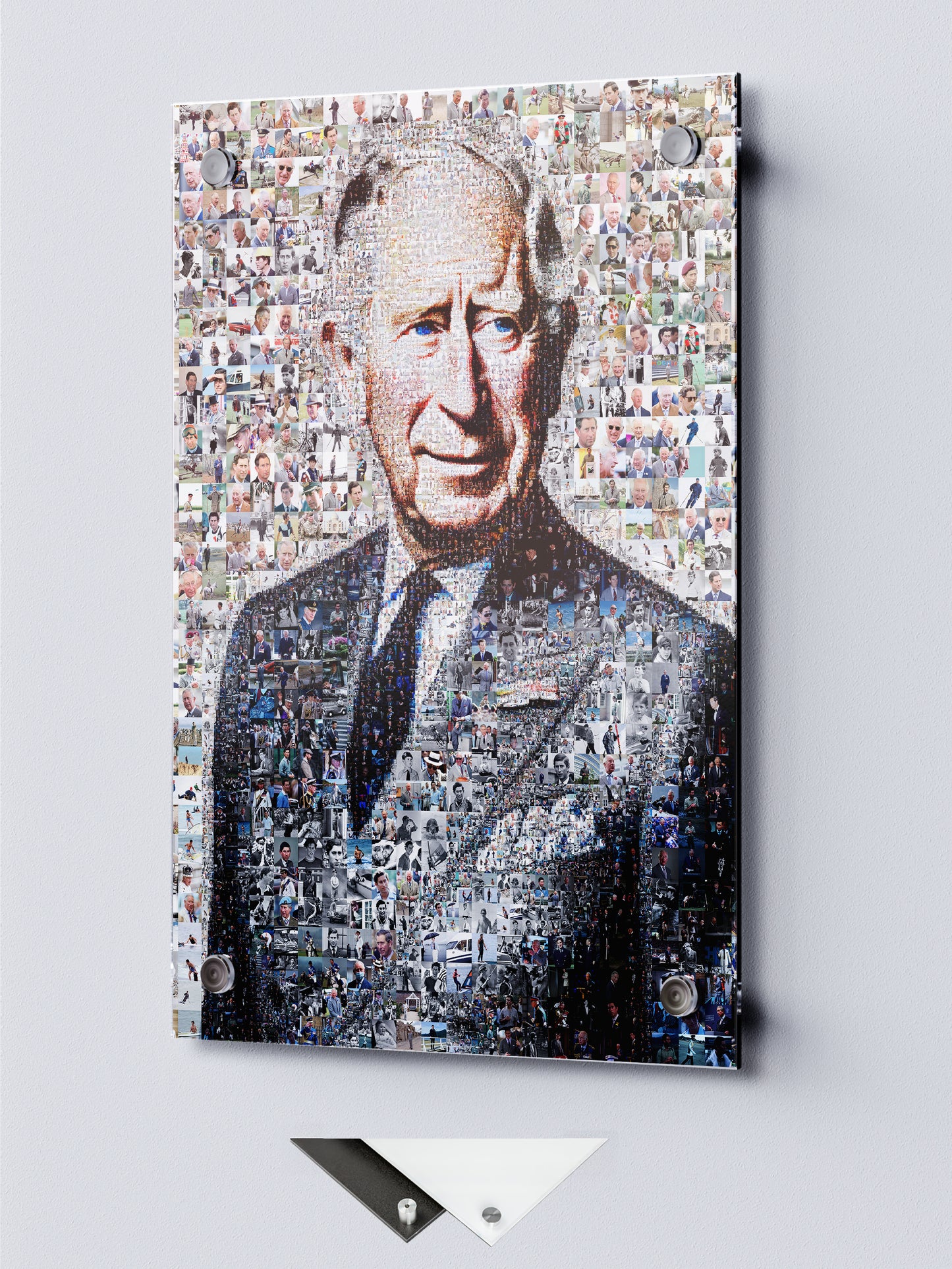 Stunning Mosaic Artwork of King Charles III - Perfect Royal Portrait for Home Decor