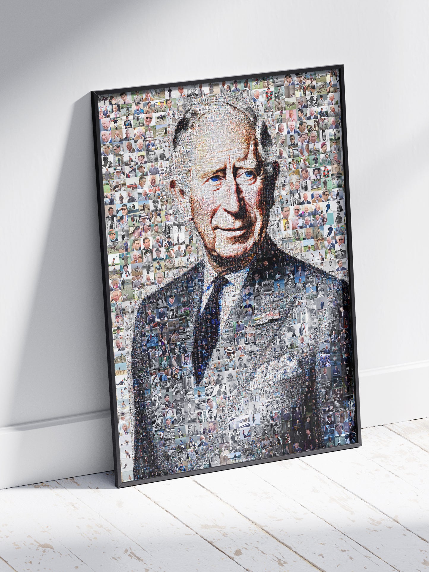Stunning Mosaic Artwork of King Charles III - Perfect Royal Portrait for Home Decor