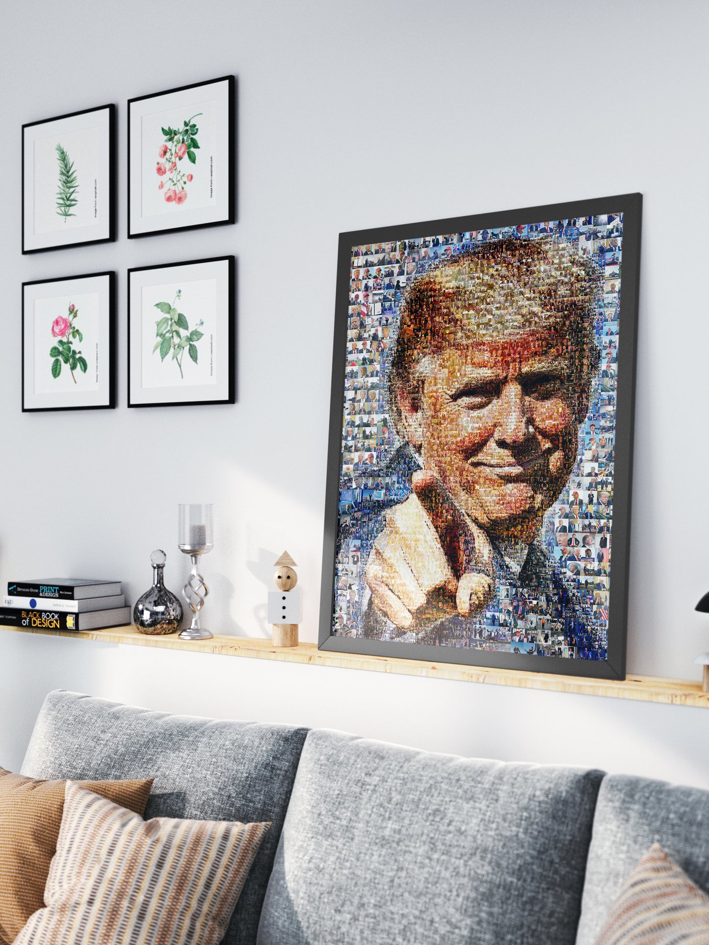 Donald Trump Smiling Portrait – Mosaic Made from Iconic Moments AtelierMosaics