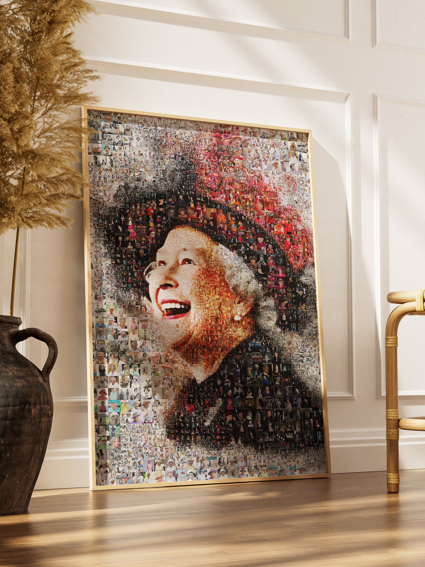 Queen Elizabeth II Mosaic Artwork | Iconic British Portrait | Unique Home Decor