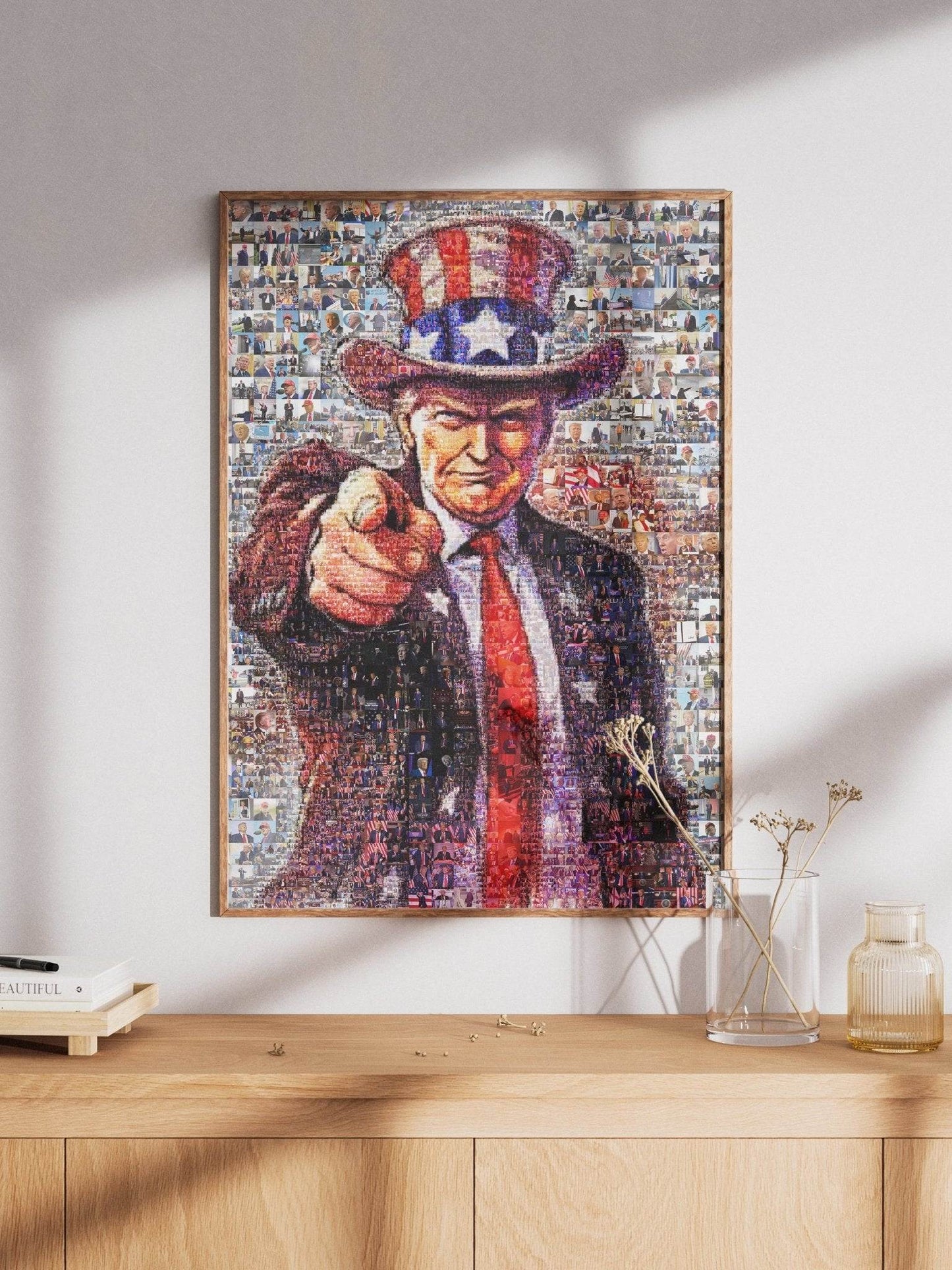 Mosaic Portrait of Donald Trump - Unique Artwork for Collectors and Fans - AtelierMosaics