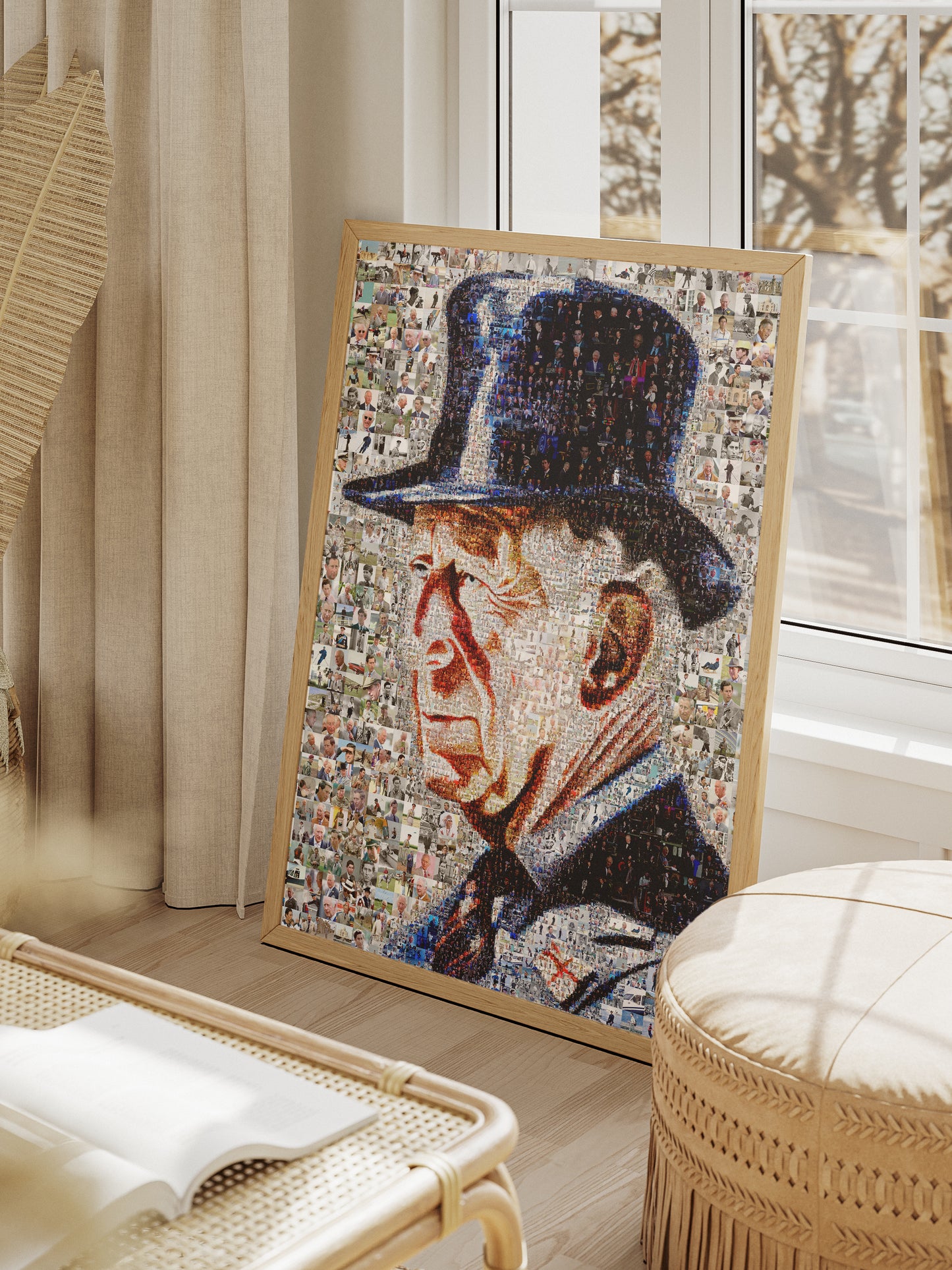 Stunning Mosaic Portrait of King Charles III - Unique Artwork for Collectors and Royal Enthusiasts