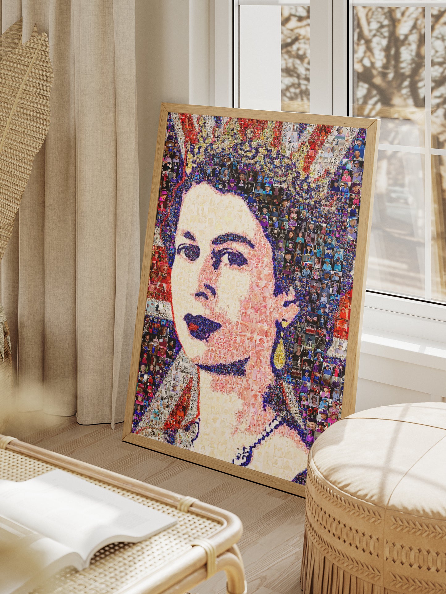 Stunning Mosaic Artwork of Queen Elizabeth II - Unique Home Decor for Royalty Lovers