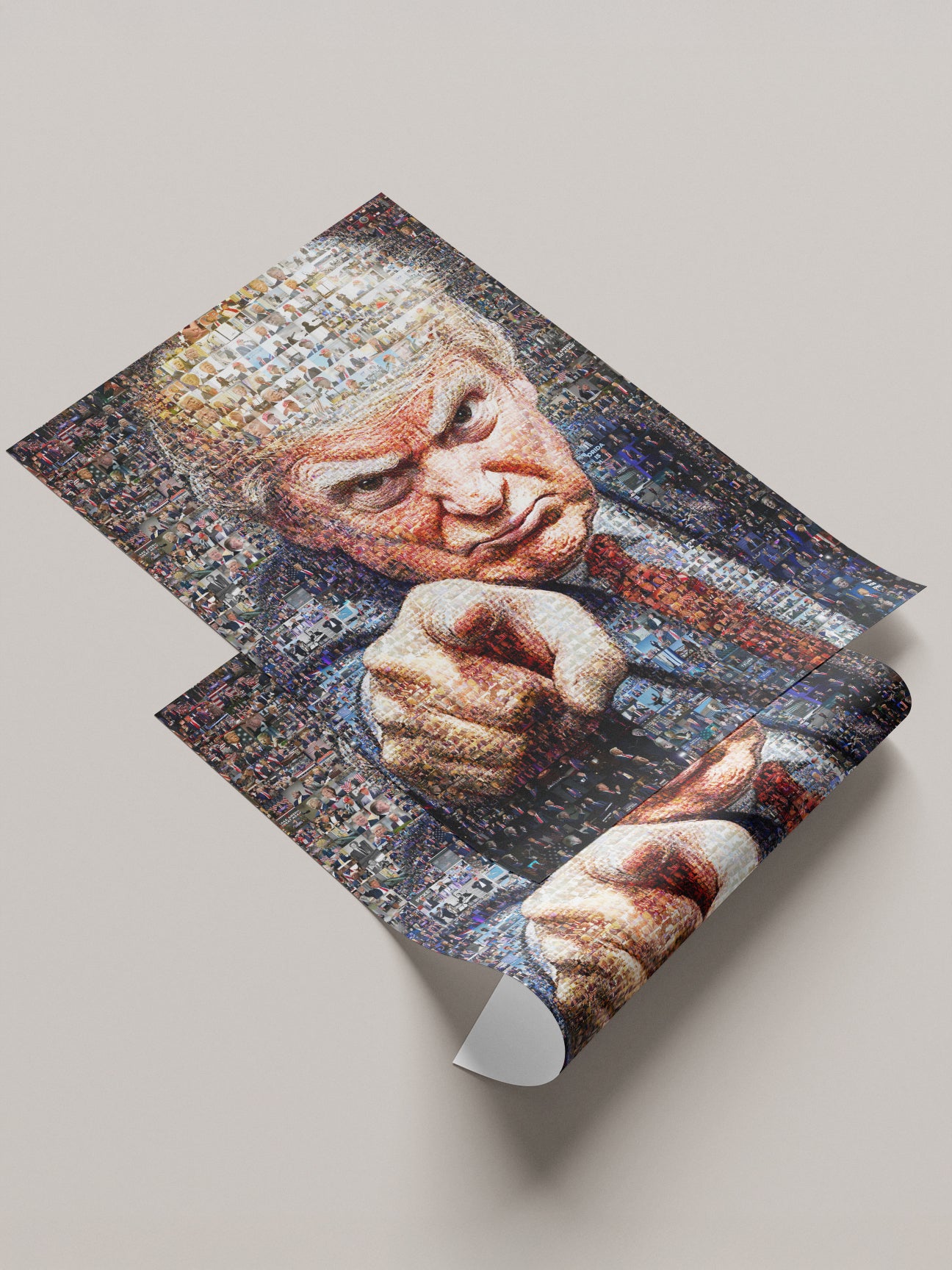 Donald Trump Pointing Portrait – Mosaic of Leadership and Determination AtelierMosaics