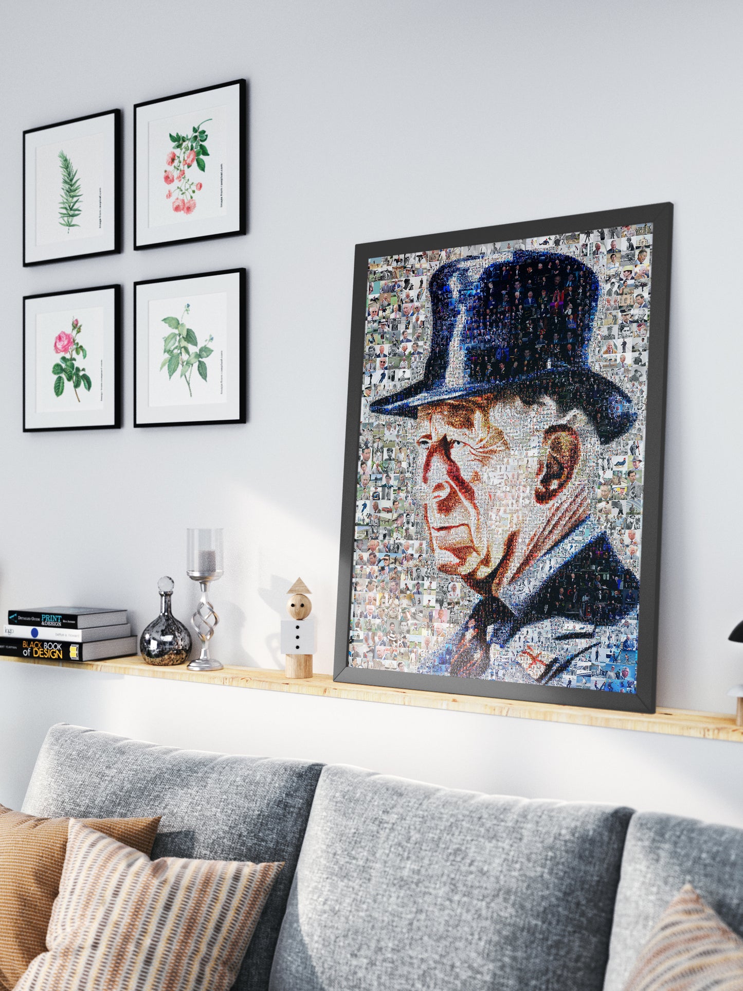 Stunning Mosaic Portrait of King Charles III - Unique Artwork for Collectors and Royal Enthusiasts