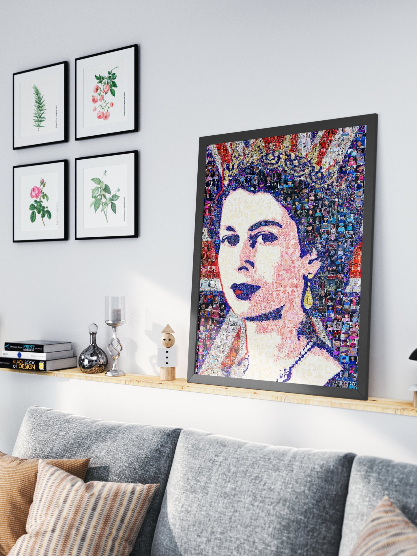 Stunning Mosaic Artwork of Queen Elizabeth II - Unique Home Decor for Royalty Lovers