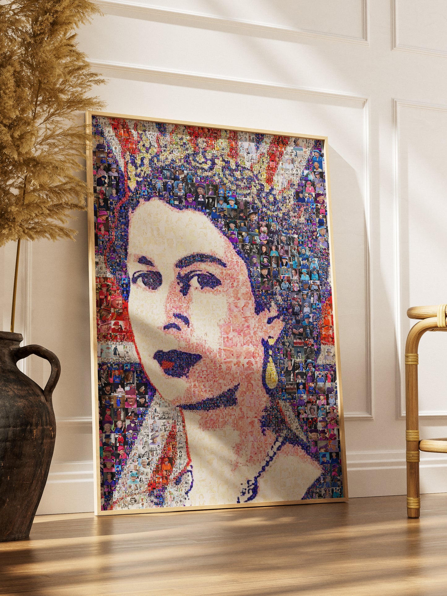 Stunning Mosaic Artwork of Queen Elizabeth II - Unique Home Decor for Royalty Lovers