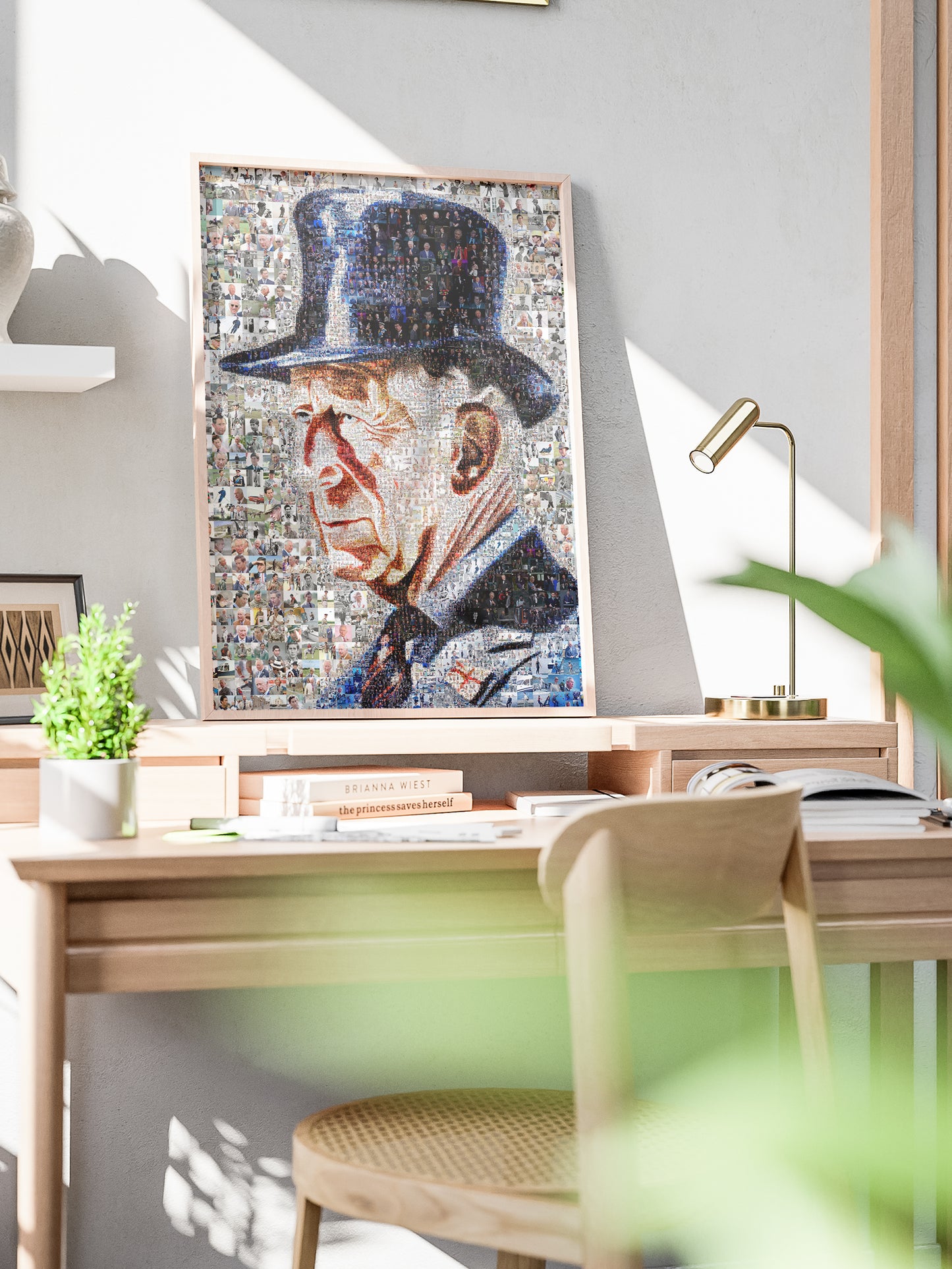 Stunning Mosaic Portrait of King Charles III - Unique Artwork for Collectors and Royal Enthusiasts