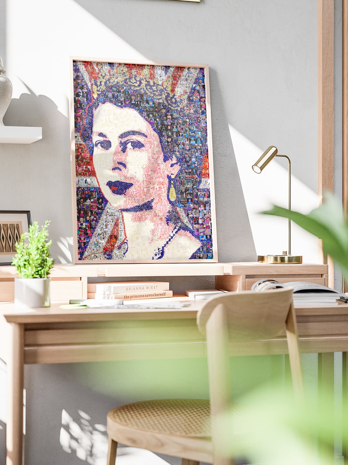 Stunning Mosaic Artwork of Queen Elizabeth II - Unique Home Decor for Royalty Lovers