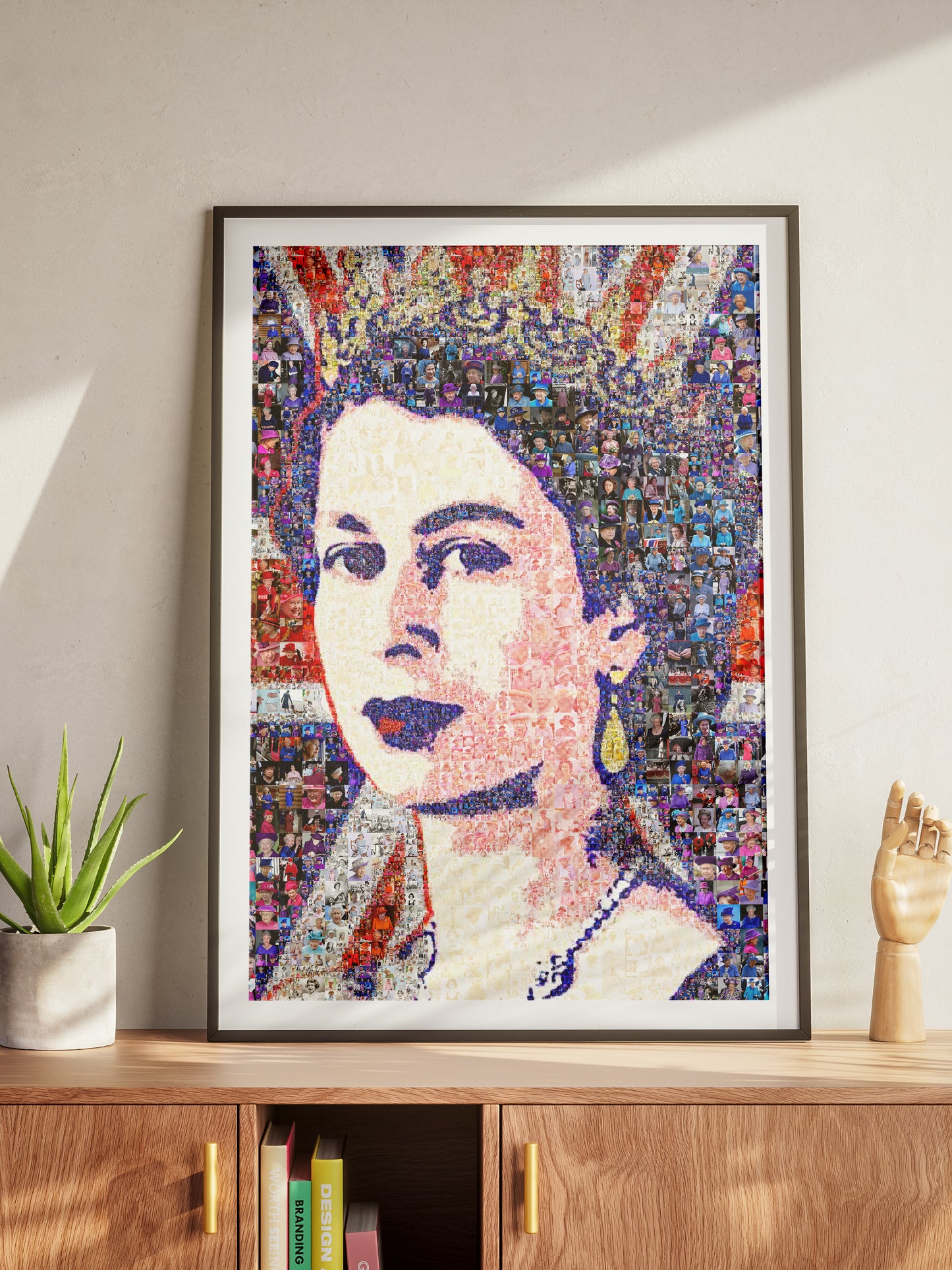 Stunning Mosaic Artwork of Queen Elizabeth II - Unique Home Decor for Royalty Lovers