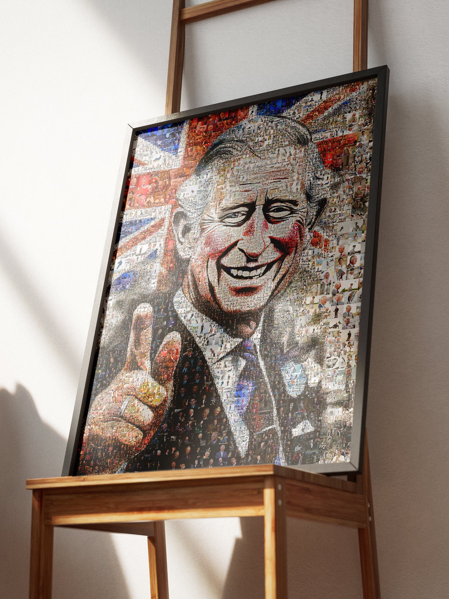 Royal Tribute: Mosaic Artwork of King Charles III - Exquisite British Heritage