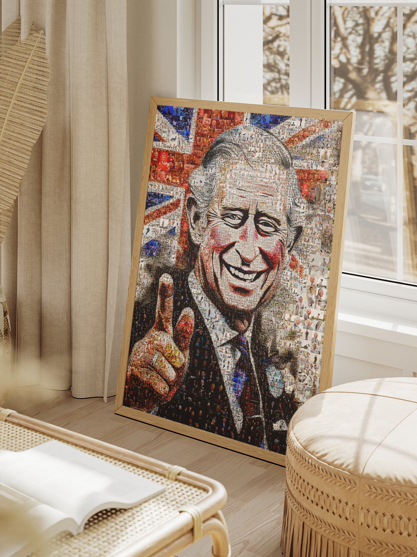 Royal Tribute: Mosaic Artwork of King Charles III - Exquisite British Heritage