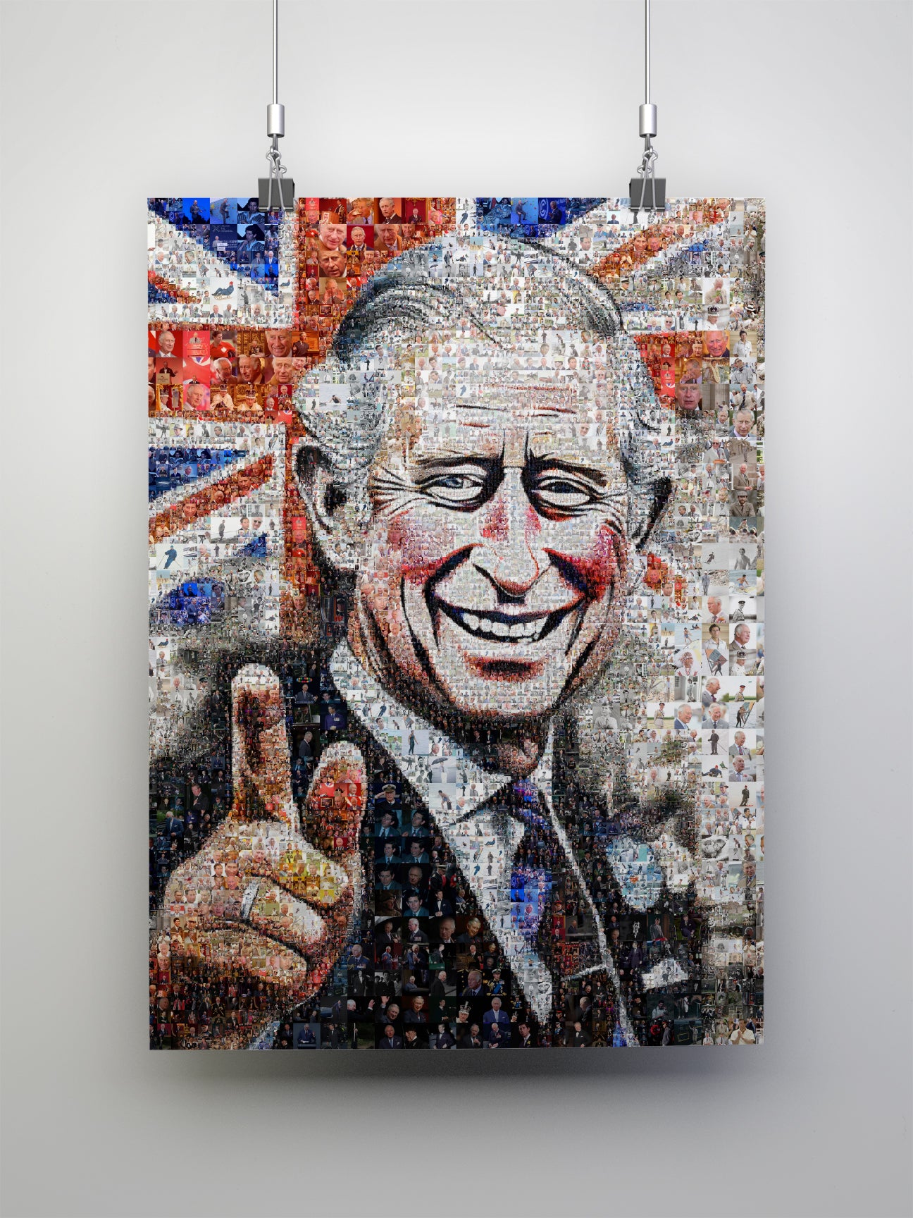Royal Tribute: Mosaic Artwork of King Charles III - Exquisite British Heritage
