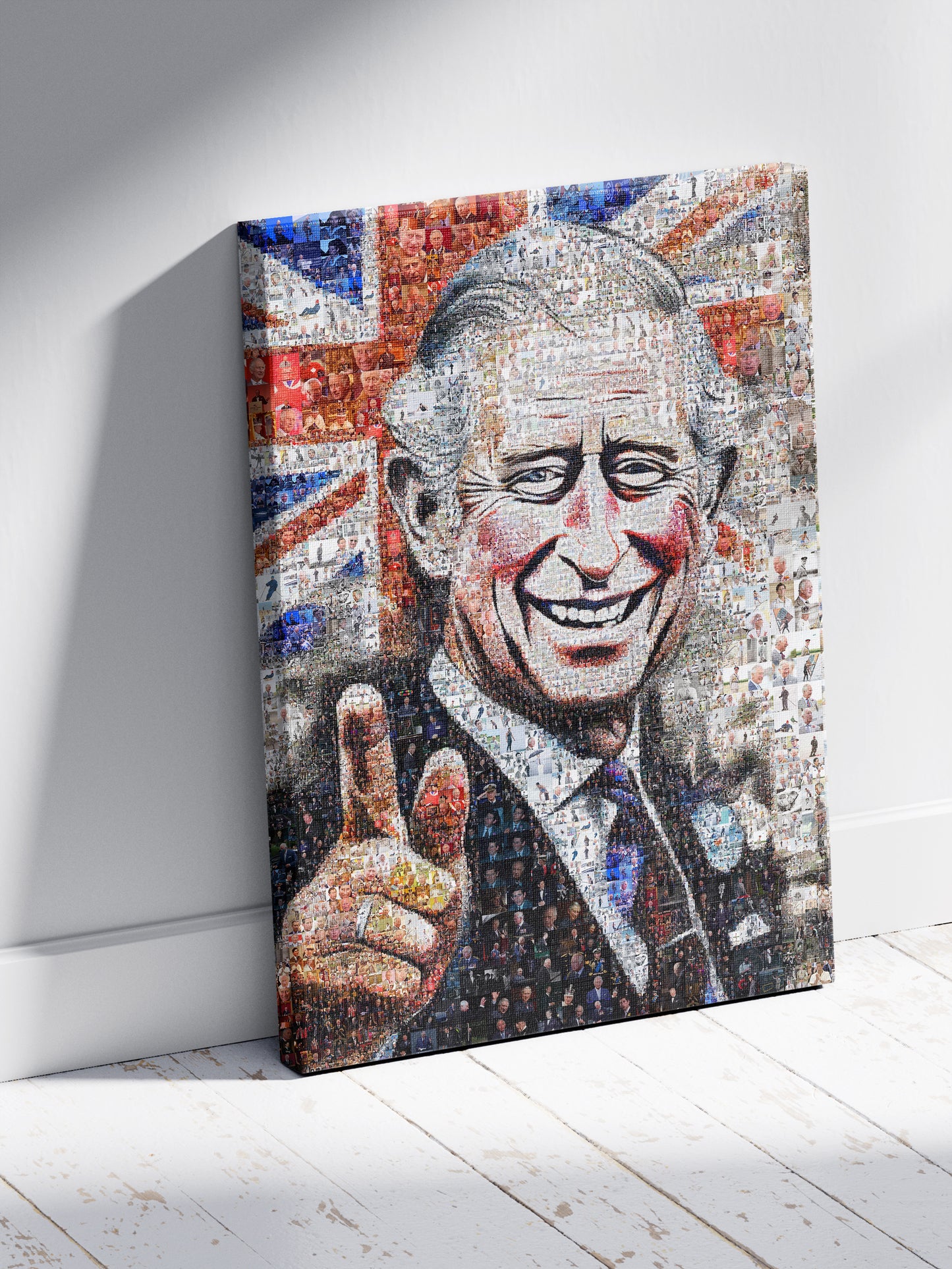 Royal Tribute: Mosaic Artwork of King Charles III - Exquisite British Heritage