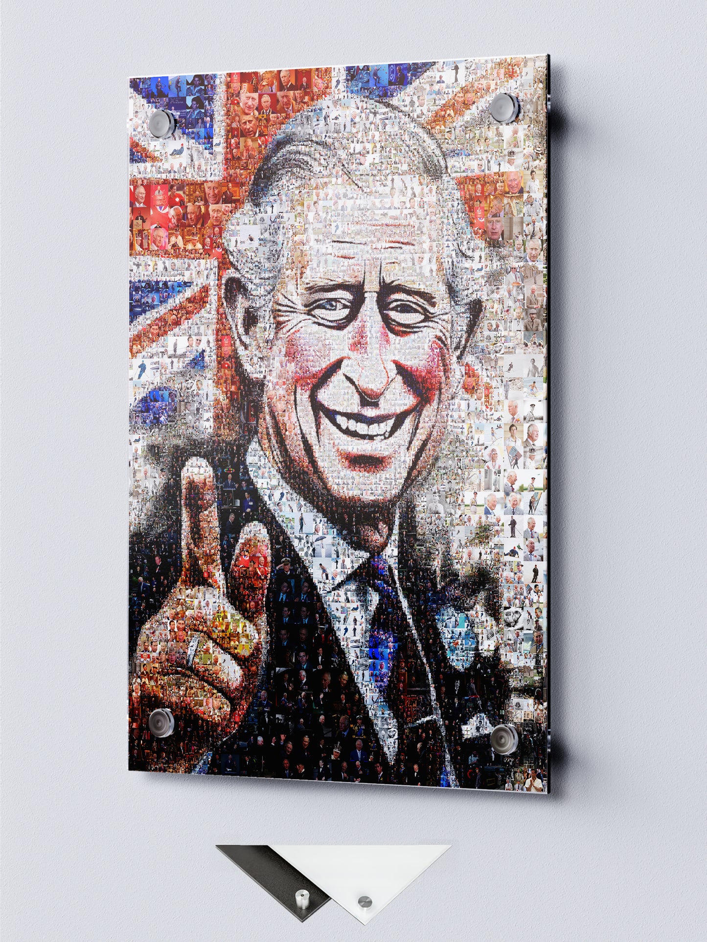Royal Tribute: Mosaic Artwork of King Charles III - Exquisite British Heritage