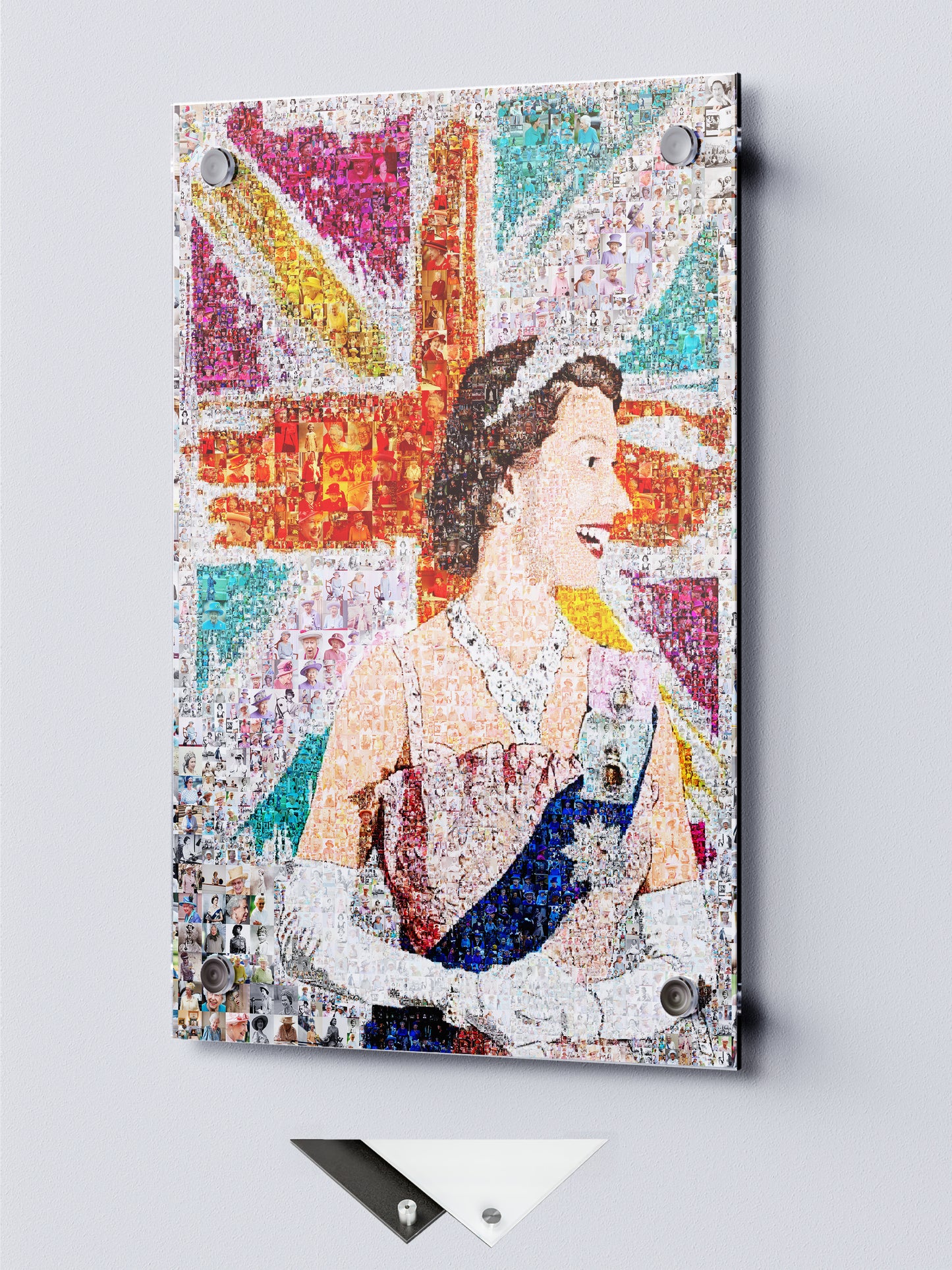 Elegant Mosaic Artwork of Queen Elizabeth II - Tribute to the Iconic Monarch