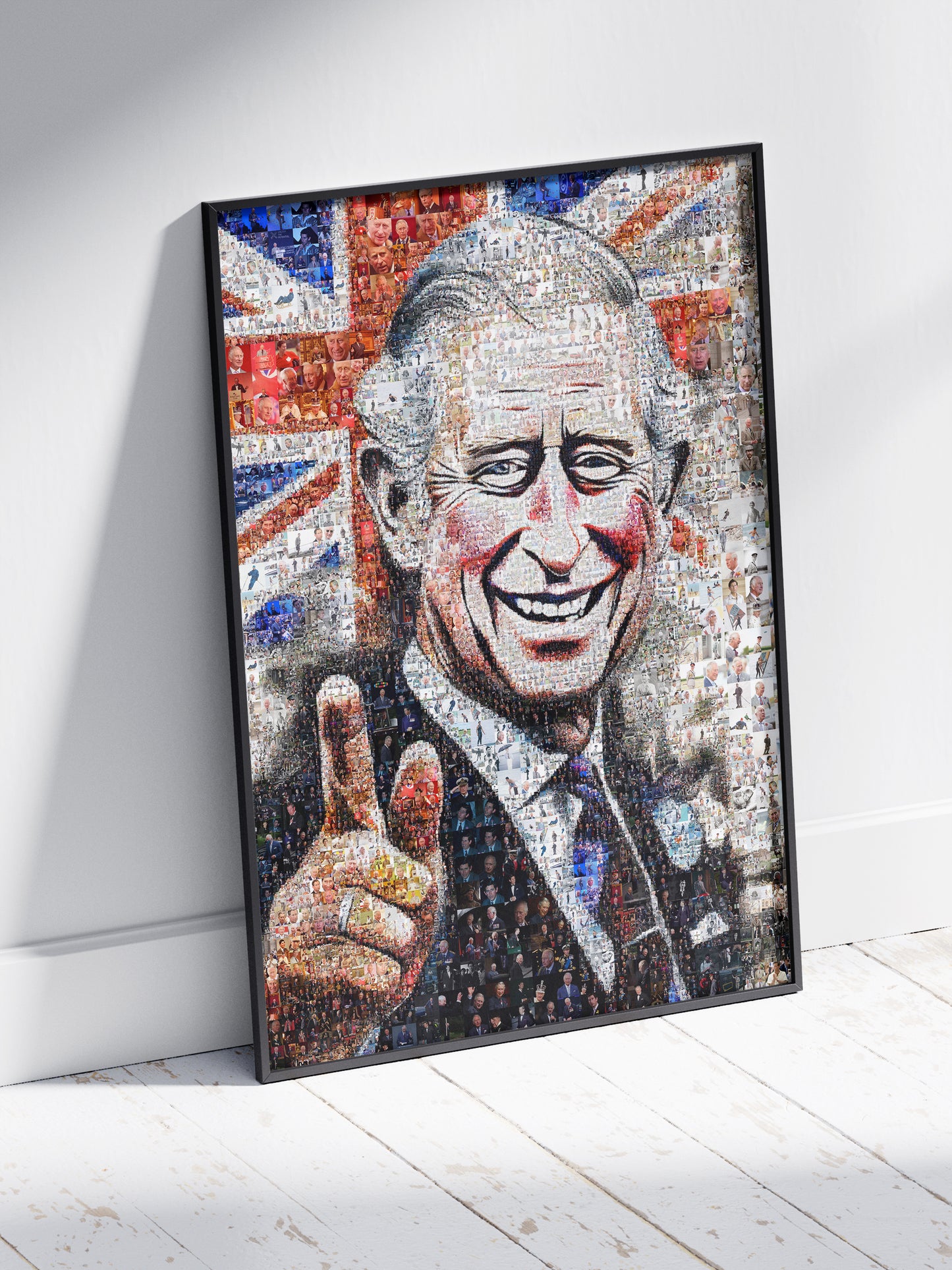 Royal Tribute: Mosaic Artwork of King Charles III - Exquisite British Heritage