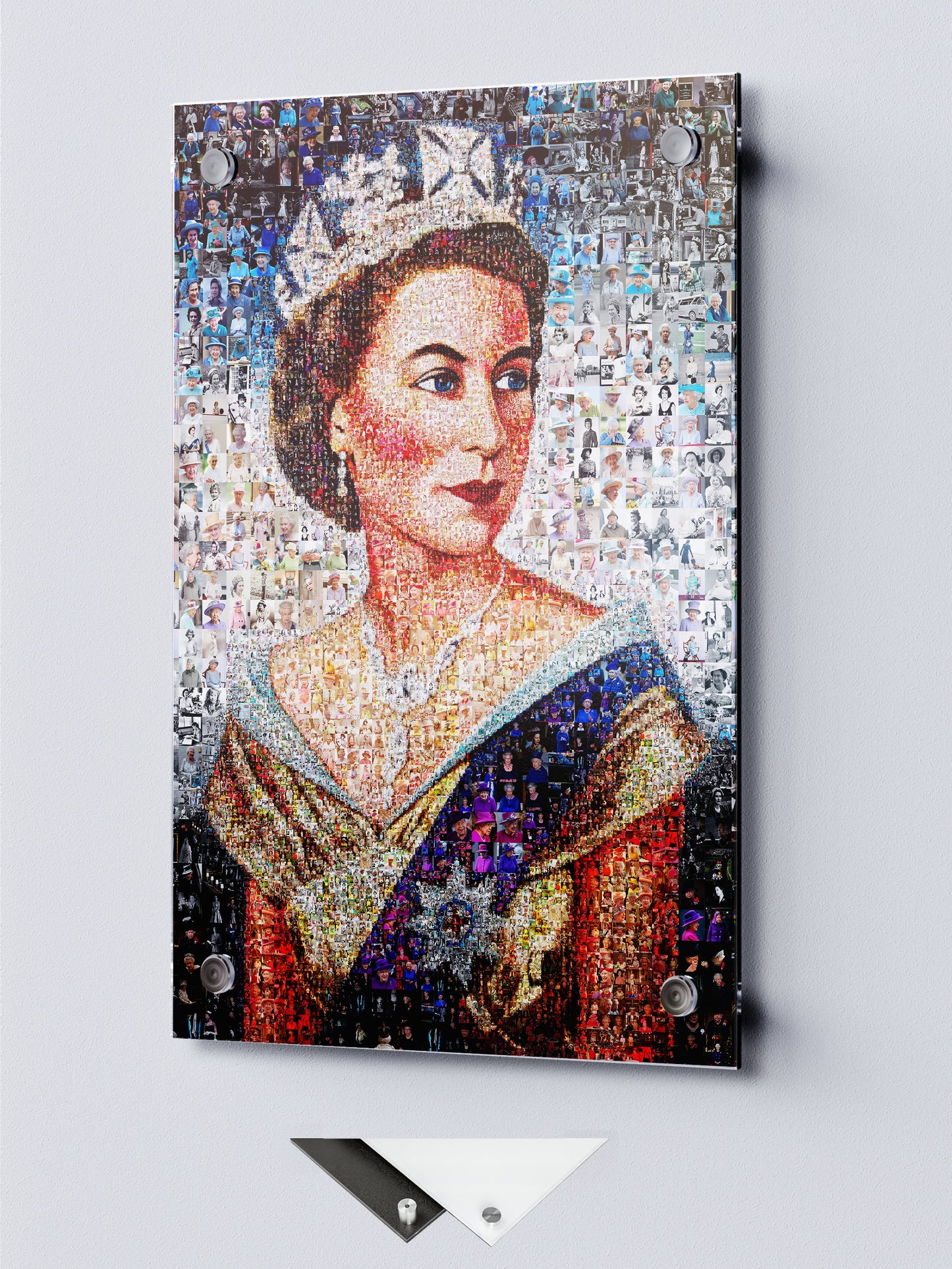 Elegant Mosaic Artwork of Queen Elizabeth II - Timeless Tribute to a Monarch