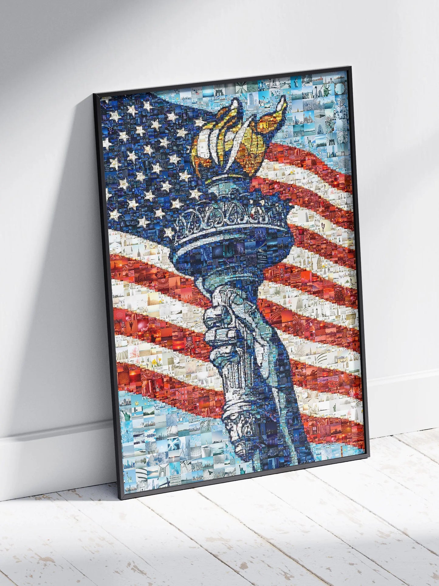 Stunning Mosaic Artwork of the Statue of Liberty and American Flag - Perfect for Home Decor AtelierMosaics