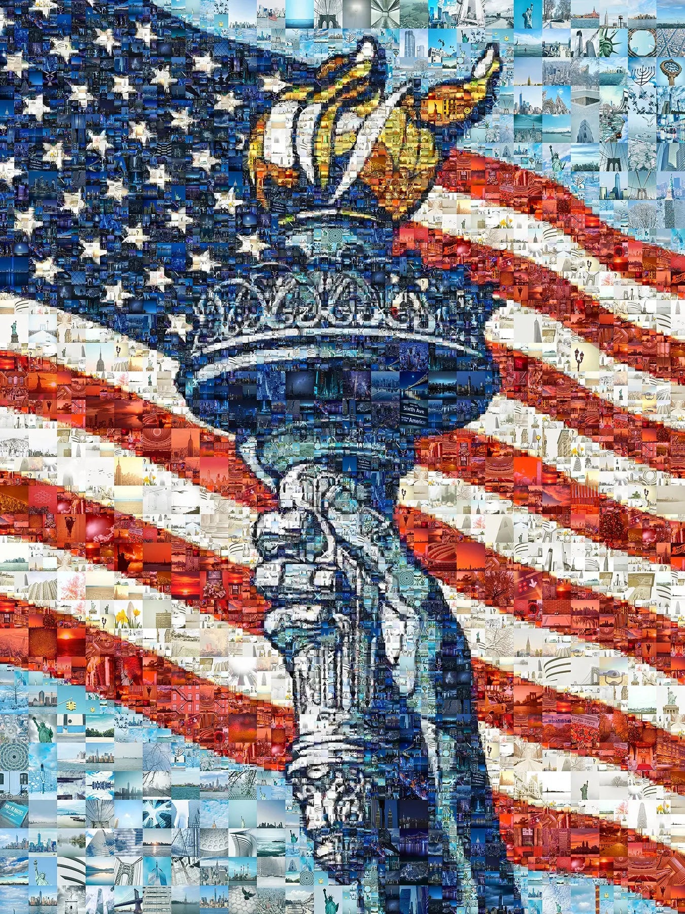 Stunning Mosaic Artwork of the Statue of Liberty and American Flag - Perfect for Home Decor AtelierMosaics
