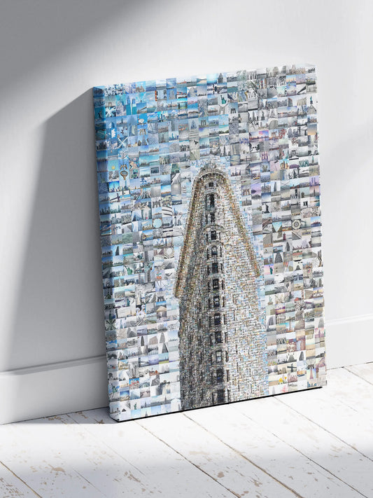 Stunning Mosaic Artwork of Iconic Flatiron Building - Unique Urban Wall Art for Modern Decor AtelierMosaics