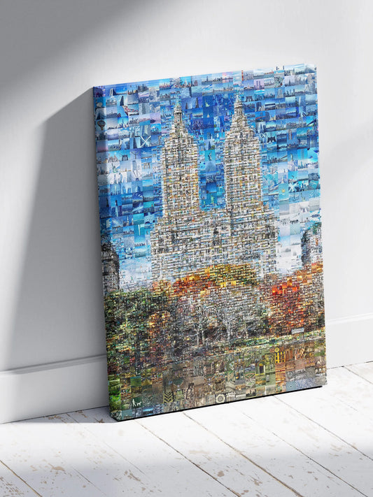 Stunning Blue Mosaic Wall Art: Unique Cityscape Artwork for Modern Home Decor AtelierMosaics
