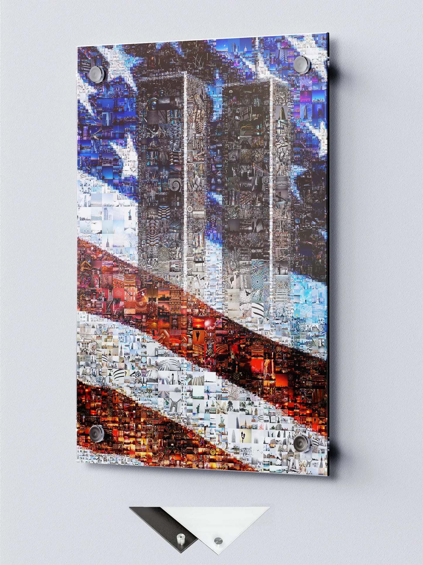 Stunning Mosaic Art of the Twin Towers & American Flag - Unique Wall Décor for Home or Office AtelierMosaics