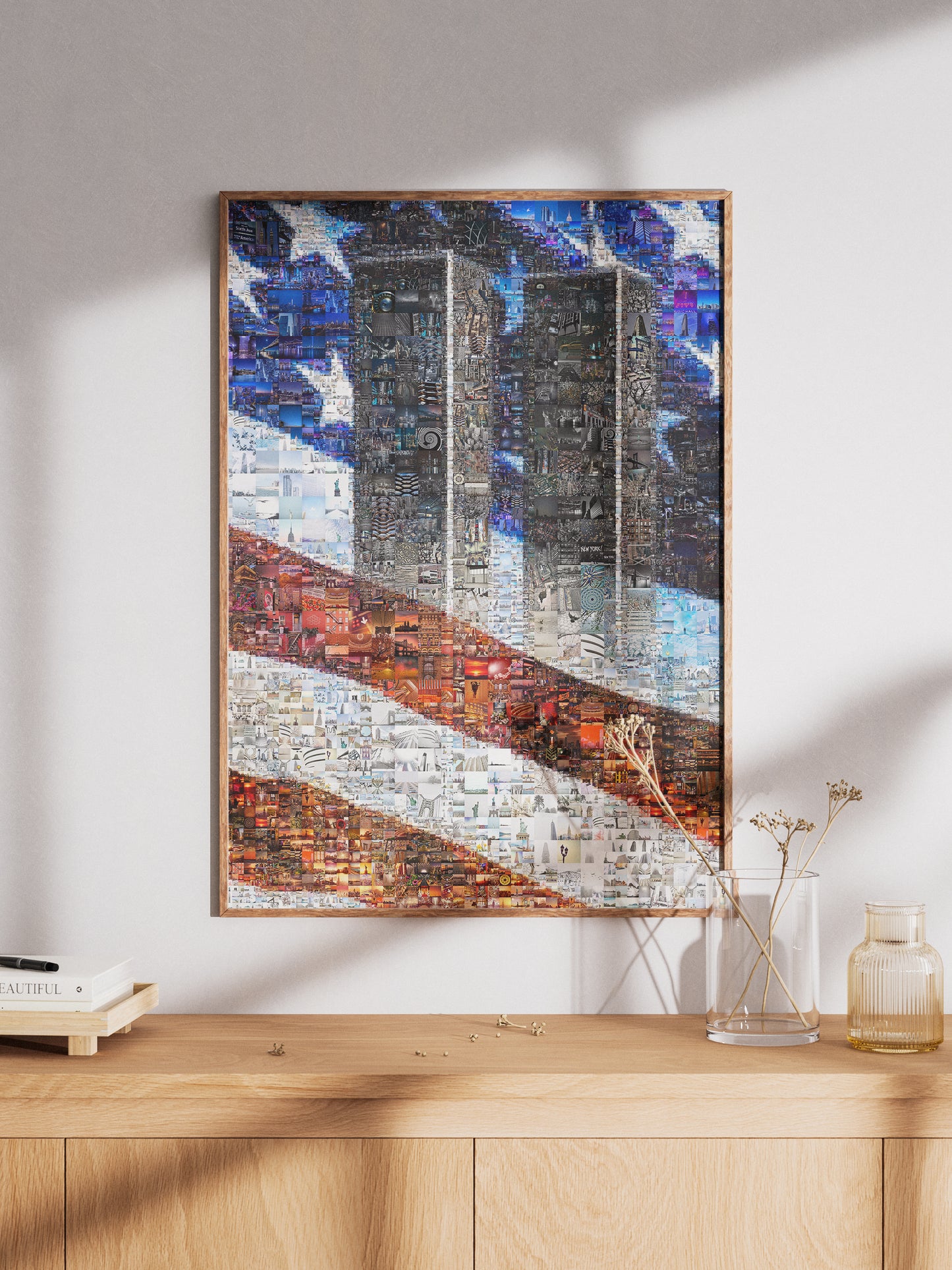 Stunning Mosaic Art of the Twin Towers & American Flag - Unique Wall Décor for Home or Office AtelierMosaics