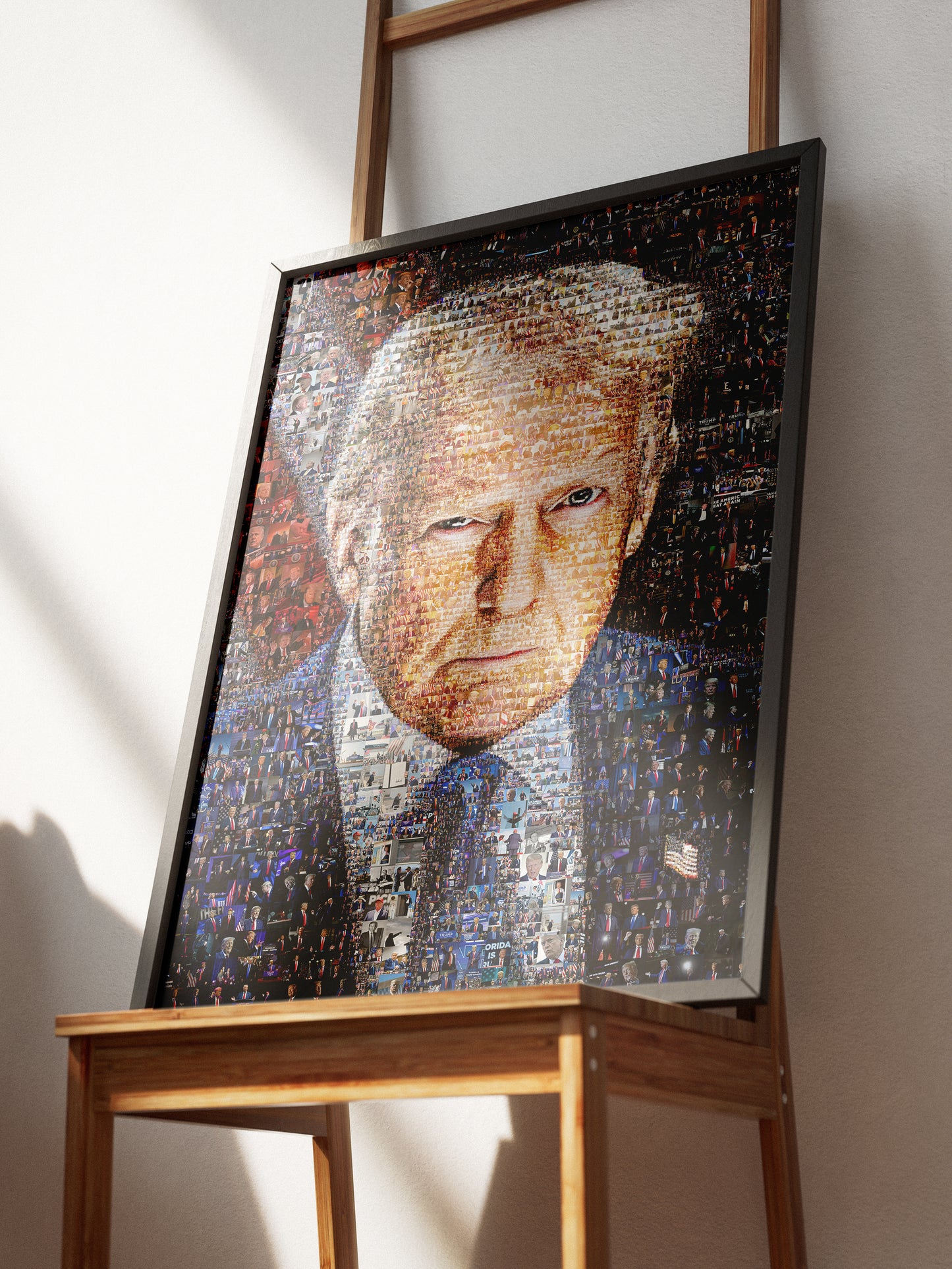 Stunning Mosaic Portrait of Donald Trump - Unique Art Piece Capturing Iconic Moments AtelierMosaics