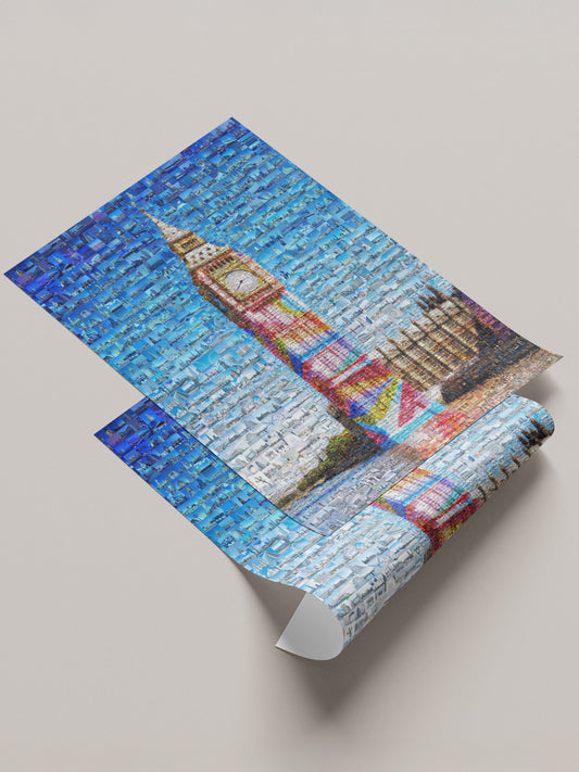 Stunning London Mosaic Artwork Featuring Iconic Big Ben - Perfect Home Decor AtelierMosaics