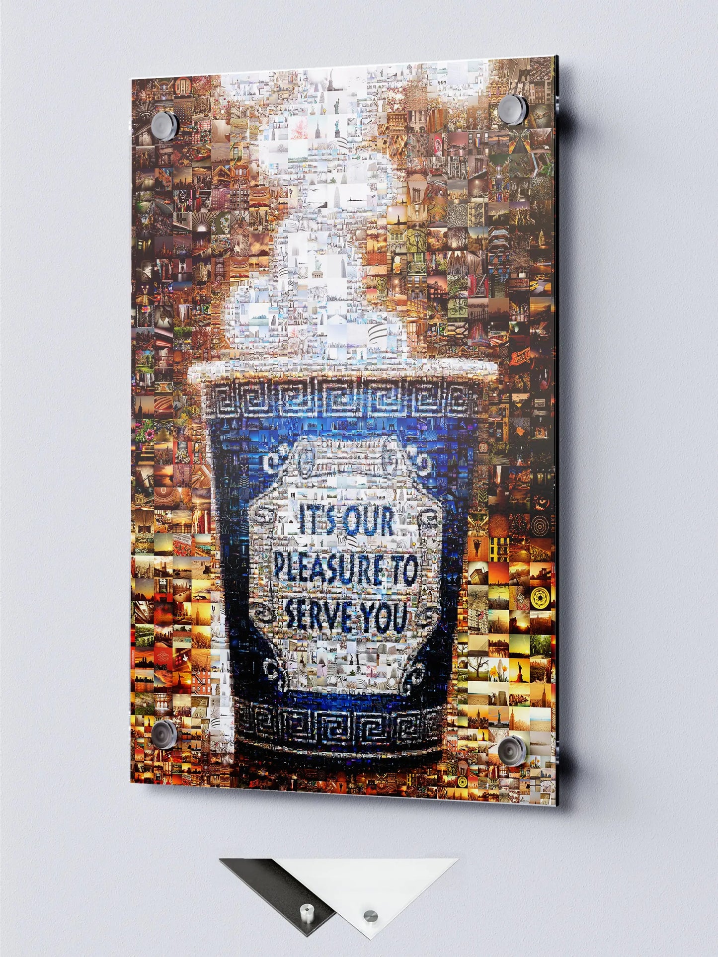 Unique Mosaic Art: 'It's Our Pleasure to Serve You' - Stunning Decorative Piece for Home and Office AtelierMosaics