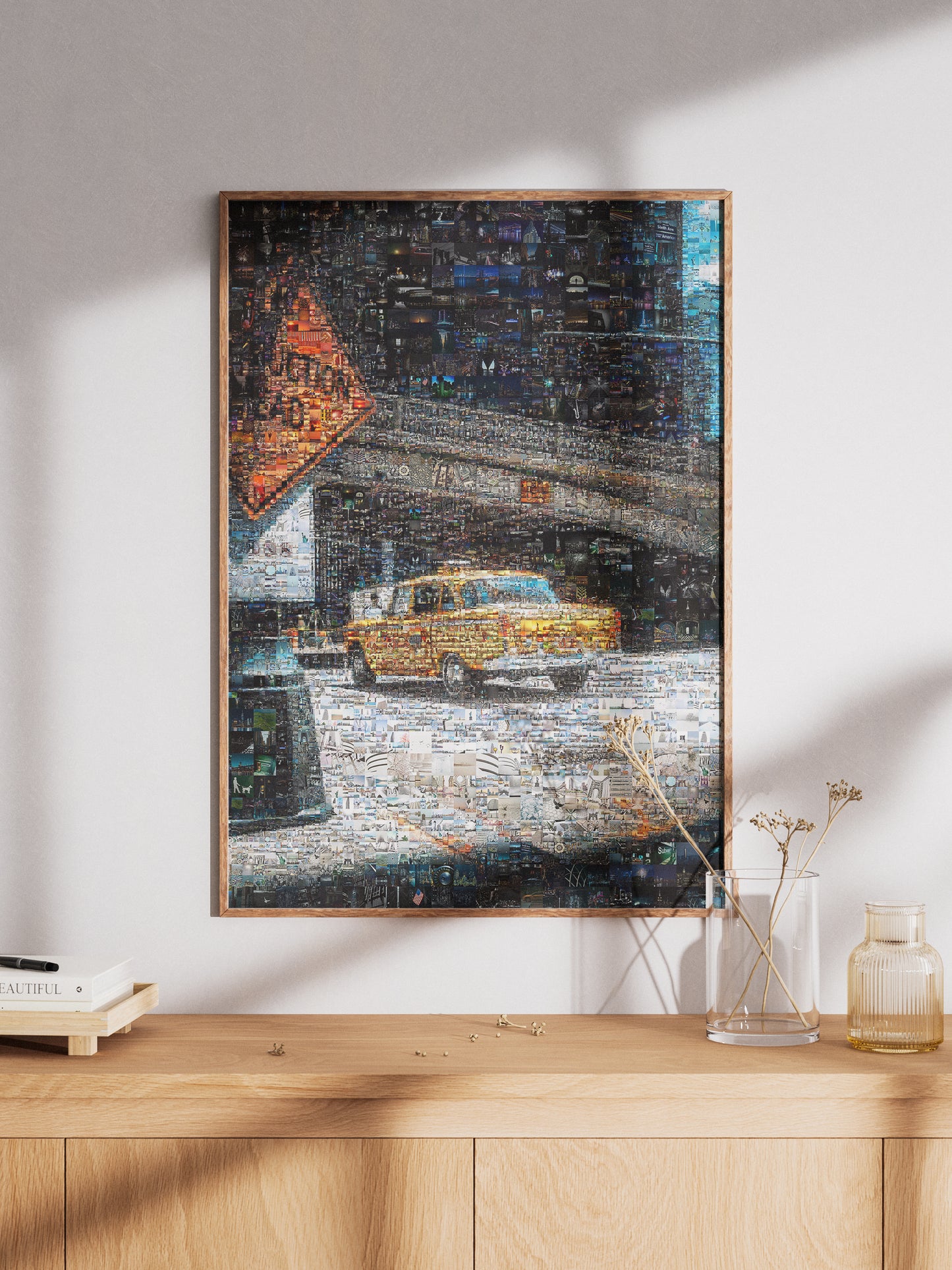 Stunning Mosaic Art of New York City: Vibrant Yellow Taxi and Cityscapes AtelierMosaics