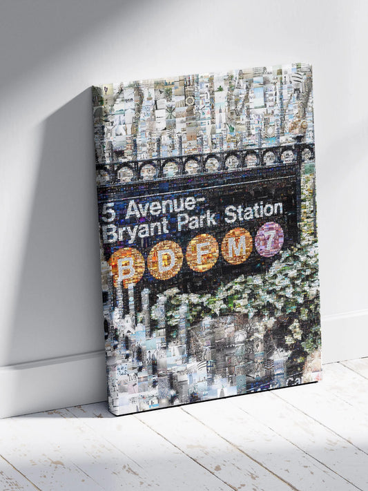 Stunning Mosaic Artwork of 5 Avenue-Bryant Park Station - Unique NYC Subway Art for Home Decor AtelierMosaics