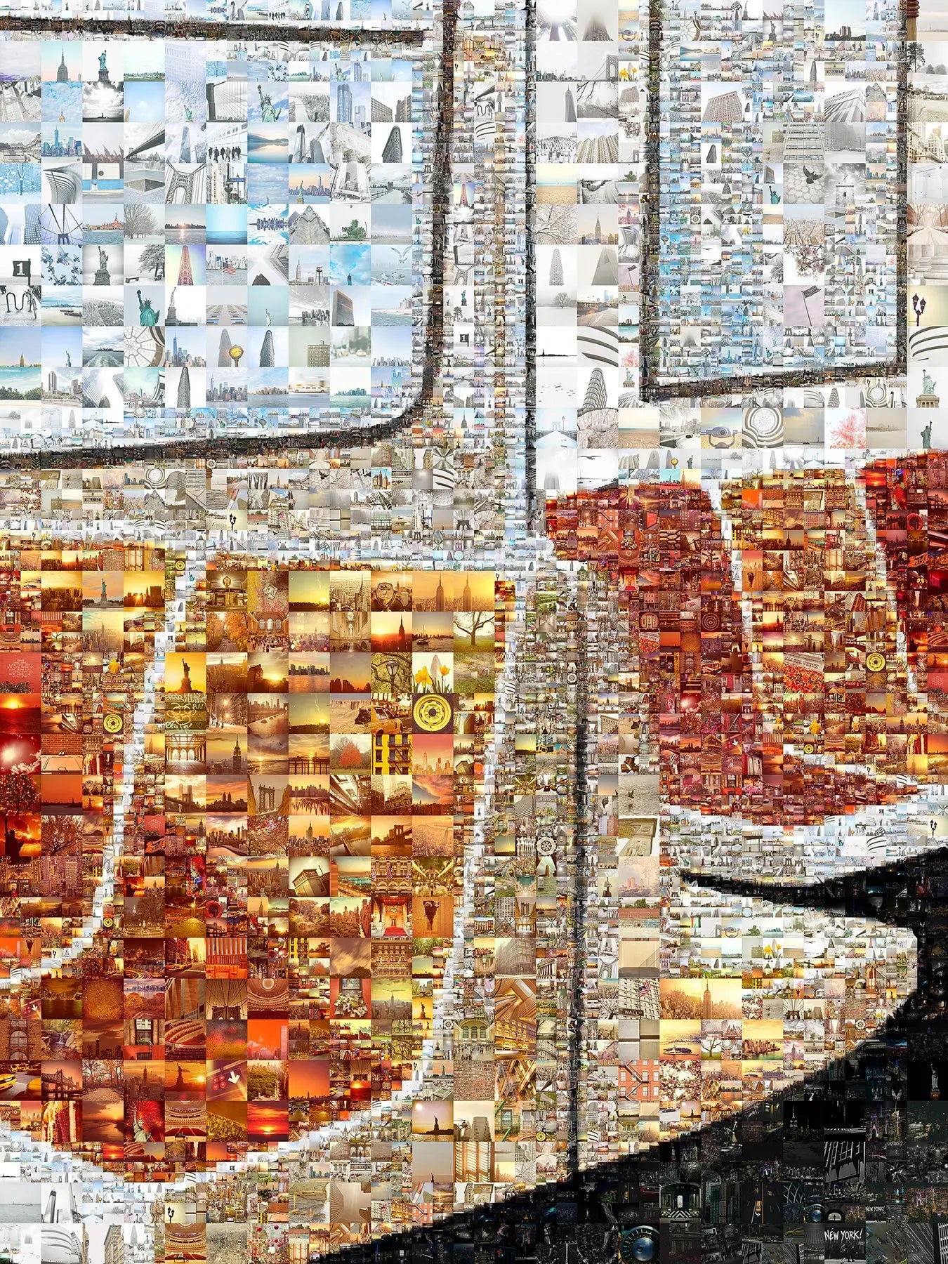 Stunning New York Skyline Mosaic Art Print - Unique Wall Decor for Home, Office & More AtelierMosaics