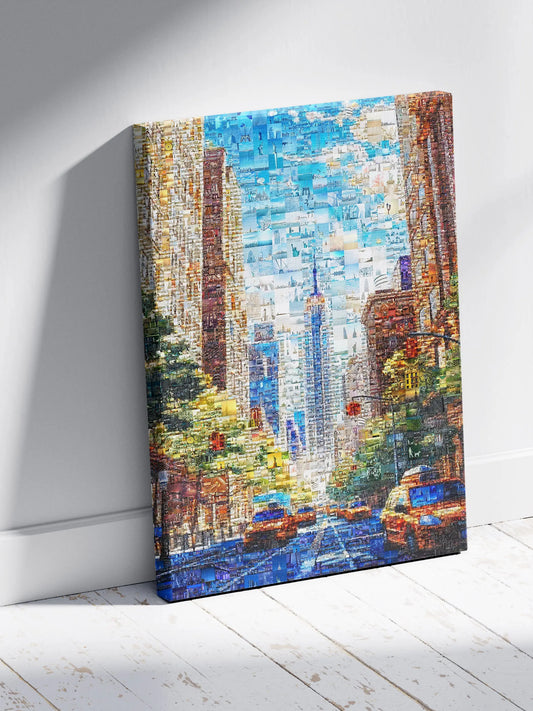 Stunning Cityscape Mosaic Art - Colorful Urban Landscape Wall Decor for Home or Office AtelierMosaics