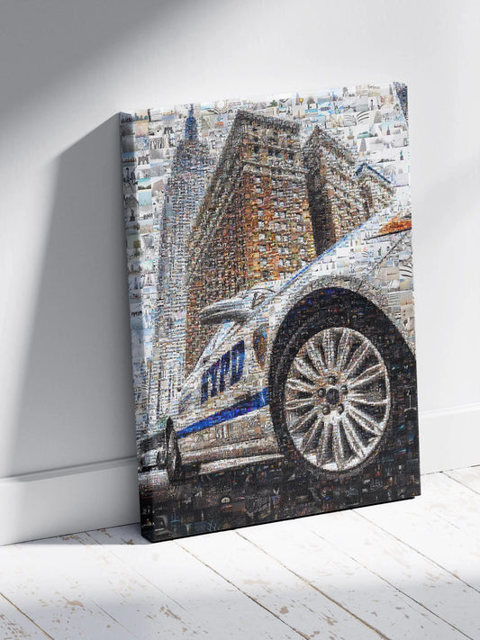 Stunning Mosaic Art of Iconic NYC Police Car – Unique Wall Décor for Home & Office AtelierMosaics