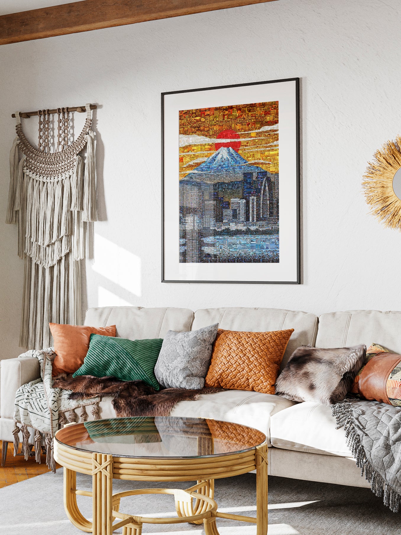 Tokyo Mosaic Art — Mount Fuji and City Skyline at Sunrise AtelierMosaics