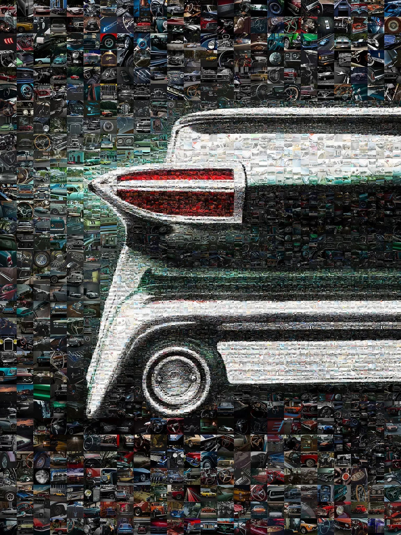 Stunning Car Mosaic Artwork - Unique Auto Enthusiast Wall Decor for Home or Office AtelierMosaics