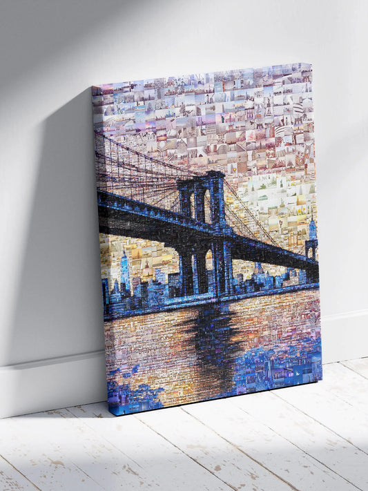 Stunning Brooklyn Bridge Mosaic Artwork - Unique Wall Decor for Home or Office AtelierMosaics