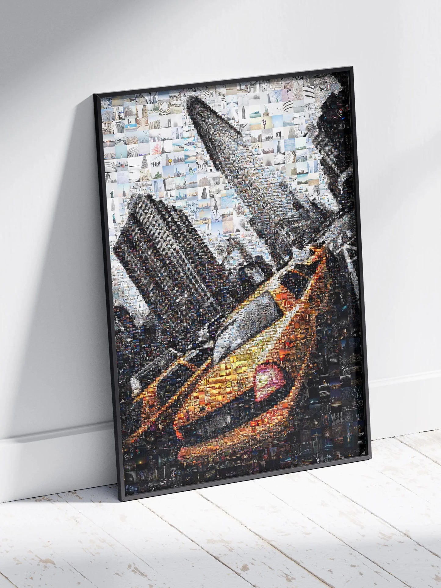 Vibrant Cityscape Mosaic Art - Unique Artwork Featuring Iconic Urban Scenes and Yellow Taxi Cabs AtelierMosaics