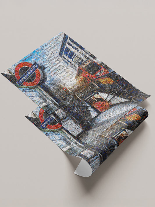 Stunning London Underground Mosaic Art - Unique Cityscape Wall Decor for Home and Office AtelierMosaics