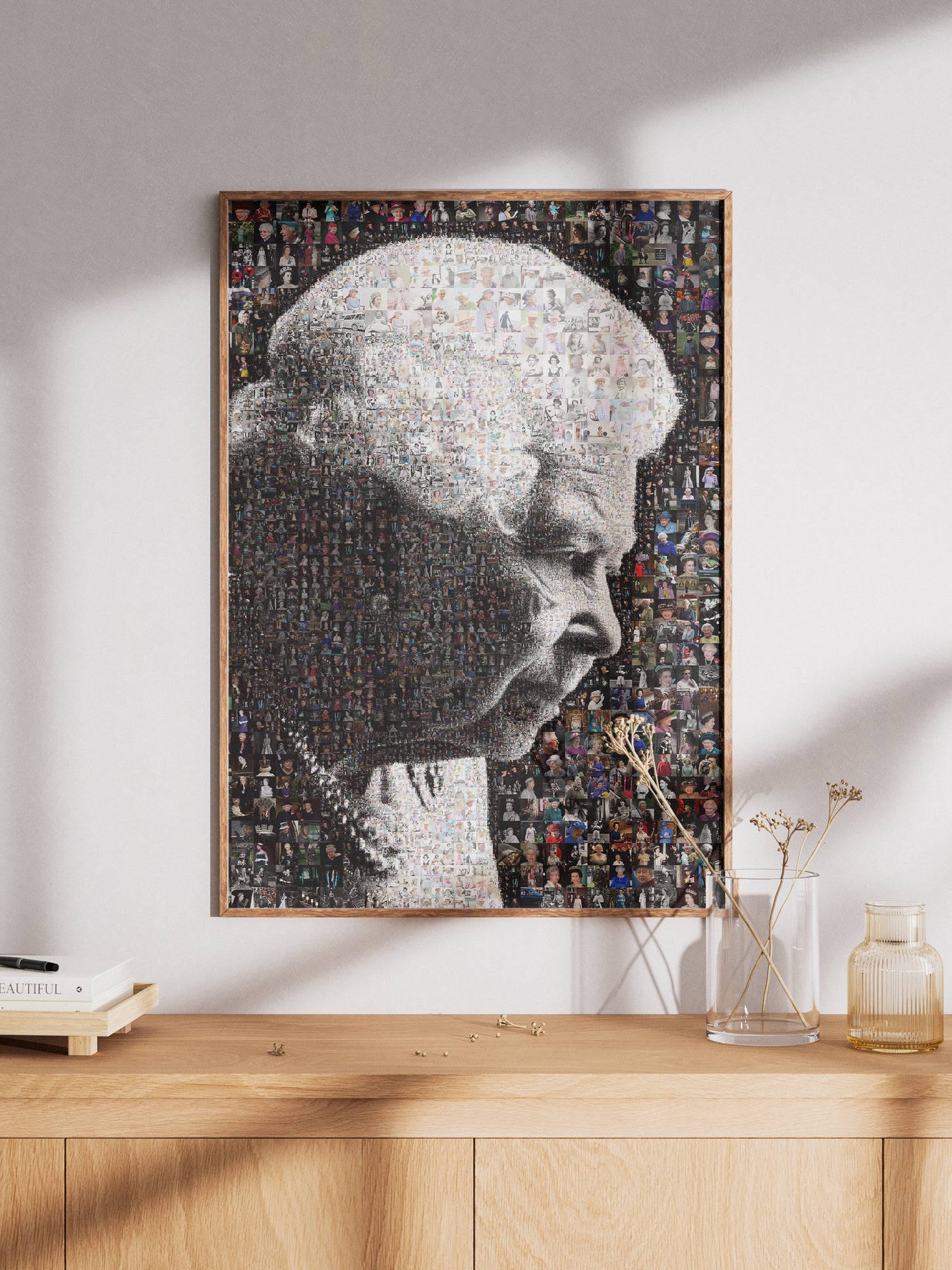 Elegant Elizabeth II Mosaic Artwork - Tribute to the Queen of the UK | Royal Wall Art