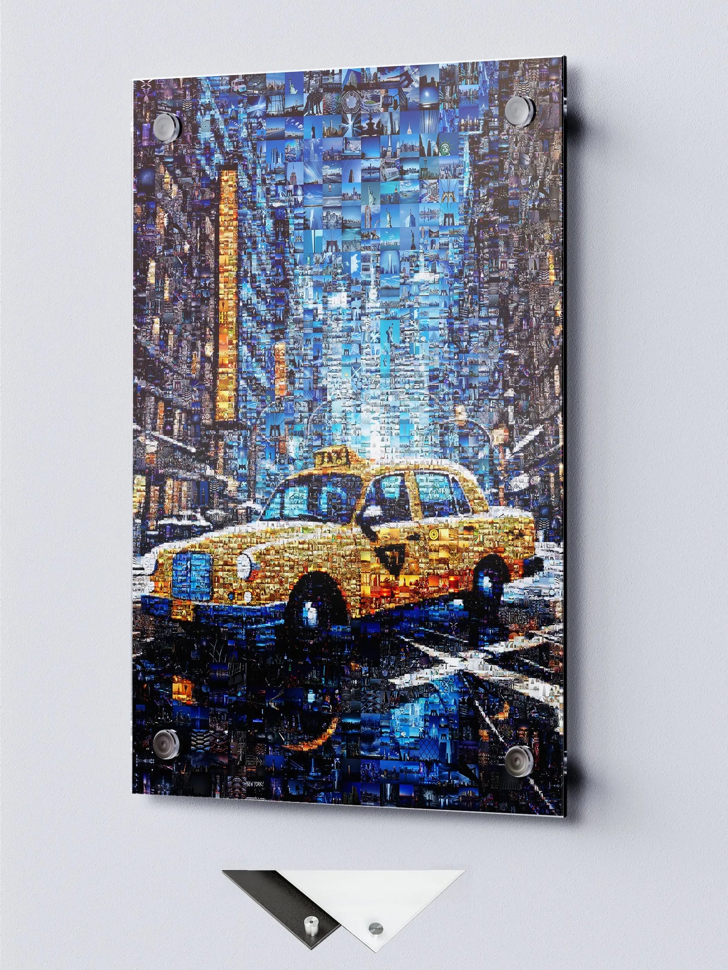 Stunning New York City Yellow Taxi Mosaic Art - Unique Urban Decor for Home or Office AtelierMosaics